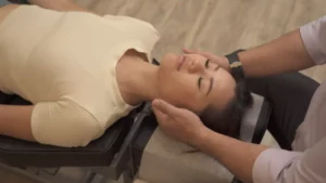 Girl Getting Chiropractic Treatment or Chiropractic Adjustment