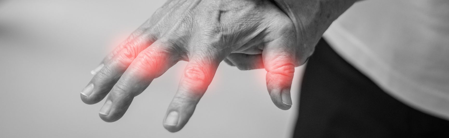 Hand with painful finger tendons highlighted